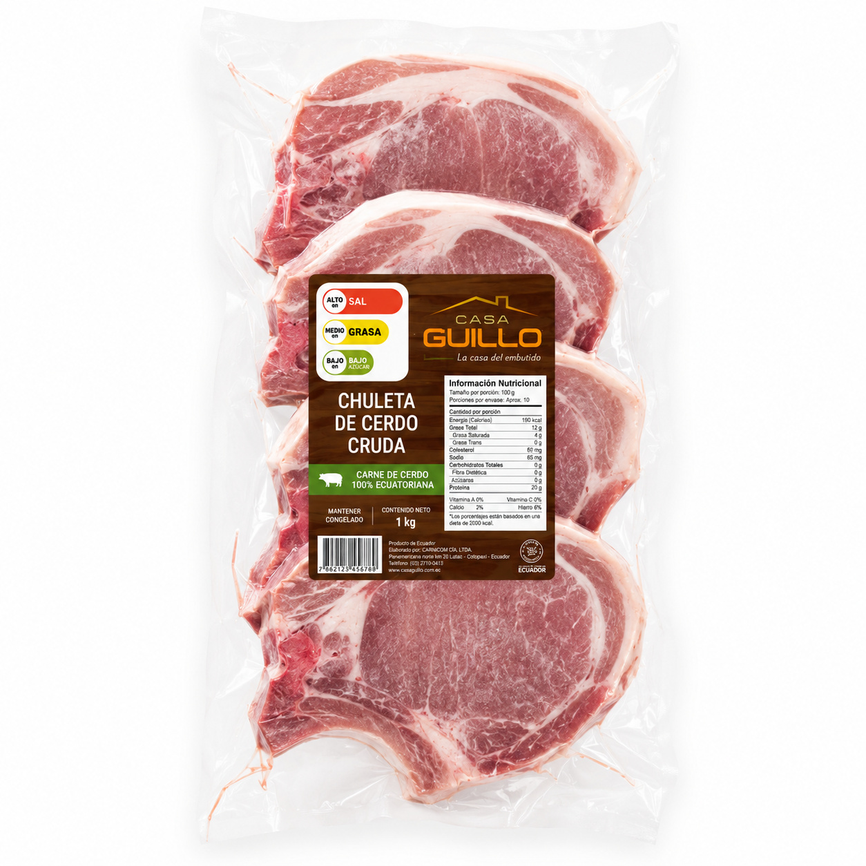 Chuleta de Cerdo Cruda